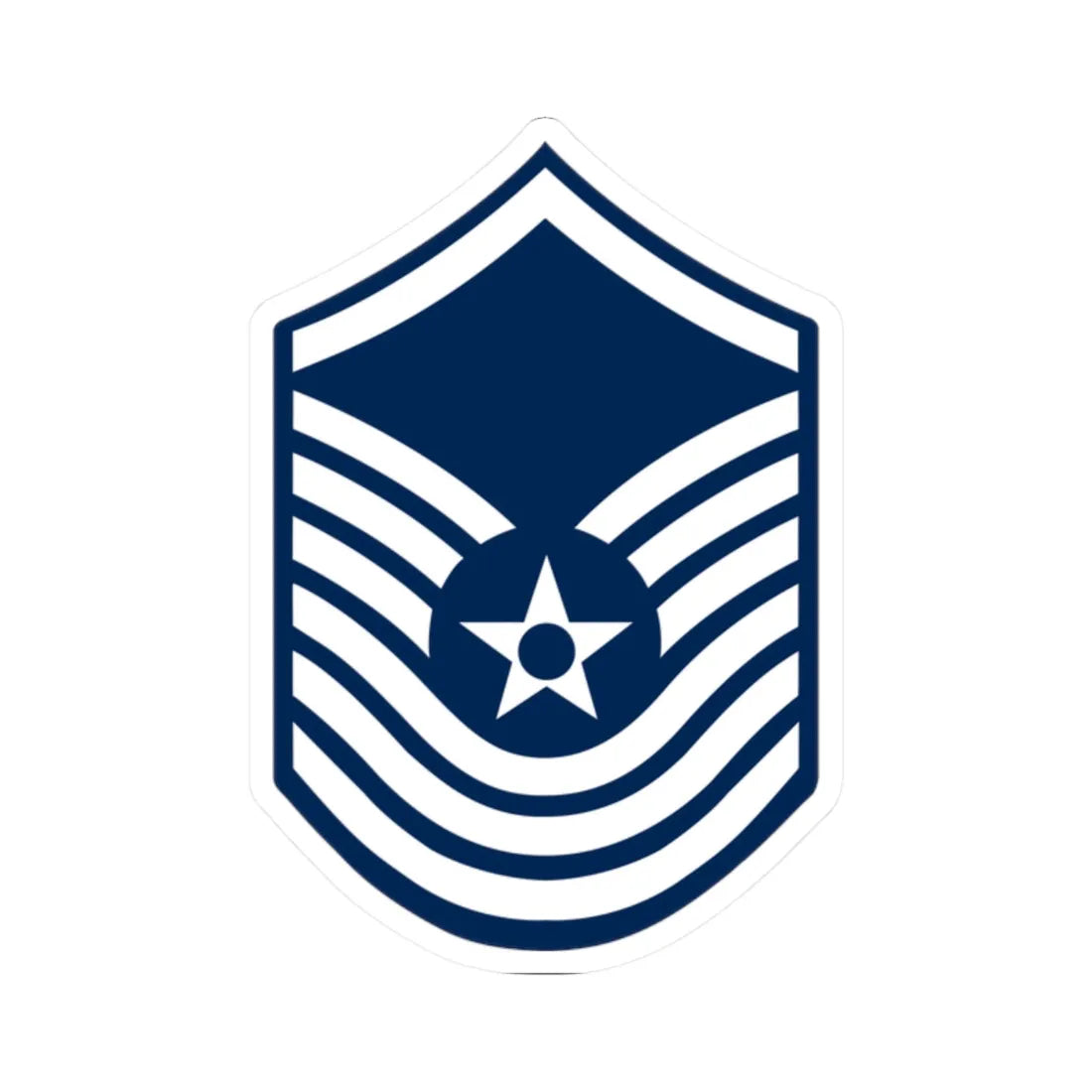 E8 USAF SMSgt 1967-1991 (United States) (Military Rank) STICKER Vinyl Kiss-Cut Decal 2 Inch White - The Sticker Space
