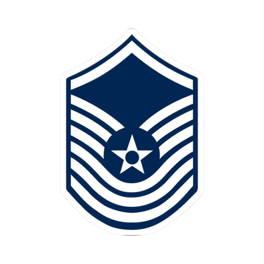 E8 USAF SMSgt 1967-1991 (United States) (Military Rank) STICKER Vinyl Kiss-Cut Decal 2 Inch White - The Sticker Space