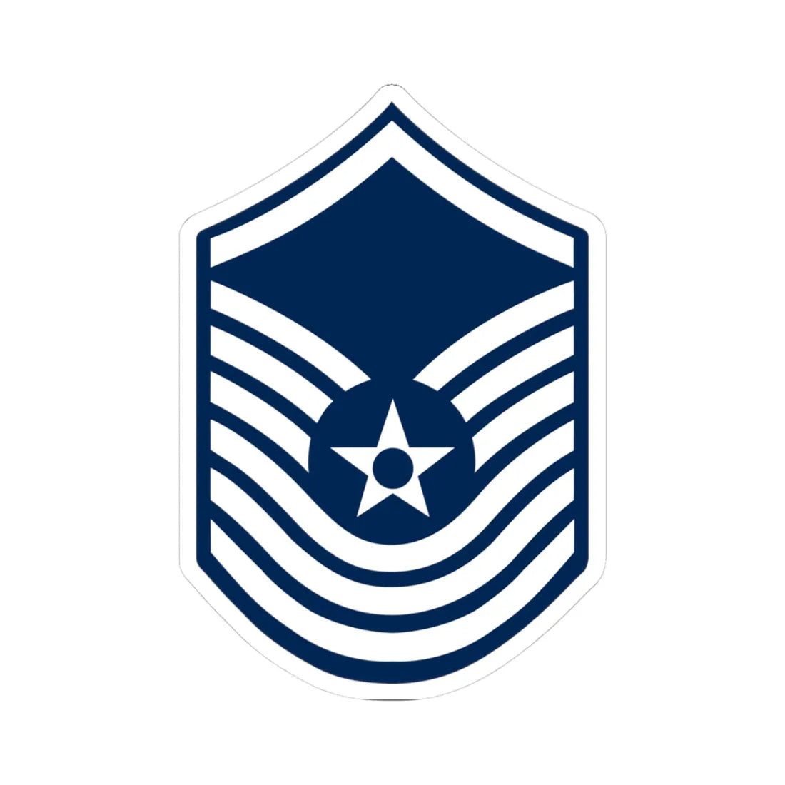 E8 USAF SMSgt 1967-1991 (United States) (Military Rank) STICKER Vinyl Kiss-Cut Decal 3 Inch White - The Sticker Space