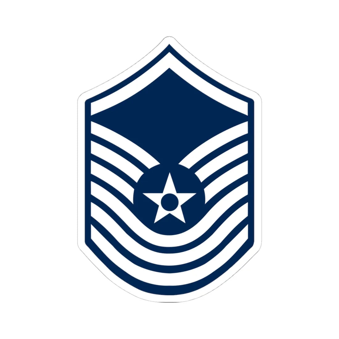 E8 USAF SMSgt 1967-1991 (United States) (Military Rank) STICKER Vinyl Kiss-Cut Decal 4 Inch White - The Sticker Space