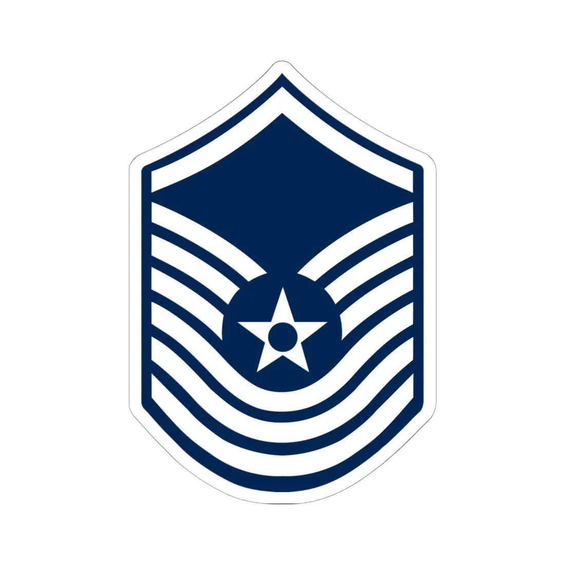 E8 USAF SMSgt 1967-1991 (United States) (Military Rank) STICKER Vinyl Kiss-Cut Decal 6 Inch White - The Sticker Space