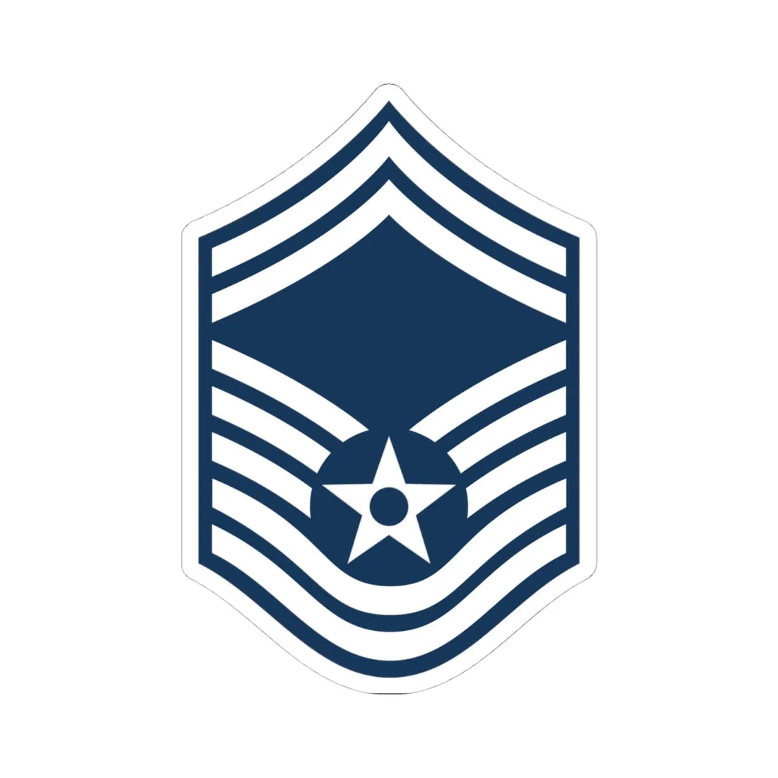 E8a USAF SMSGT (United States) (Military Rank) STICKER Vinyl Kiss-Cut Decal 4 Inch White - The Sticker Space