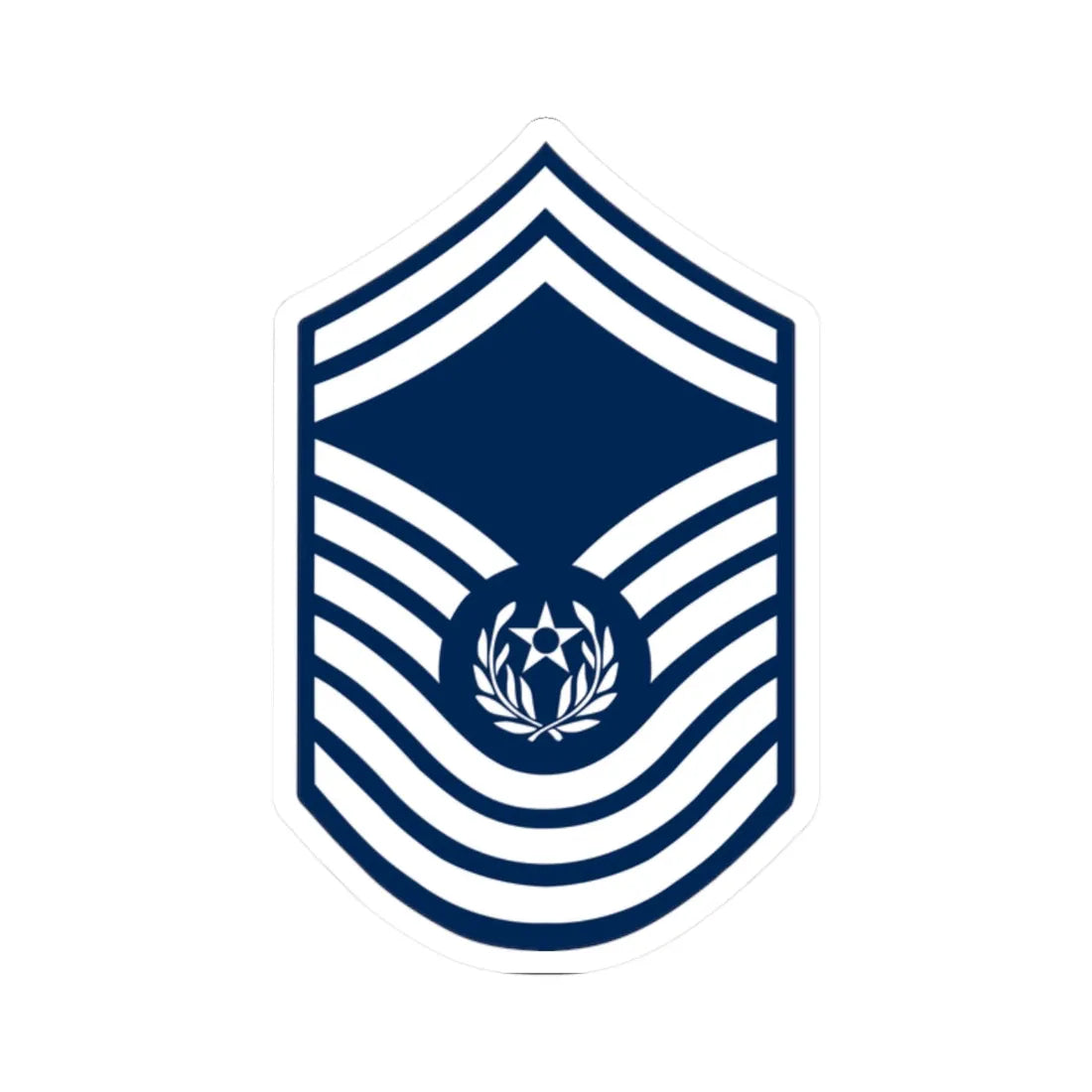 E9 USAF CMSAF 1967-1991 (United States) (Military Rank) STICKER Vinyl Kiss-Cut Decal 2 Inch White - The Sticker Space