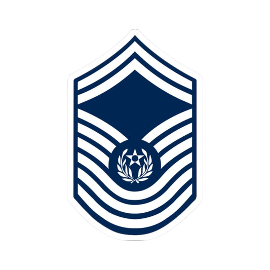 E9 USAF CMSAF 1967-1991 (United States) (Military Rank) STICKER Vinyl Kiss-Cut Decal 2 Inch White - The Sticker Space