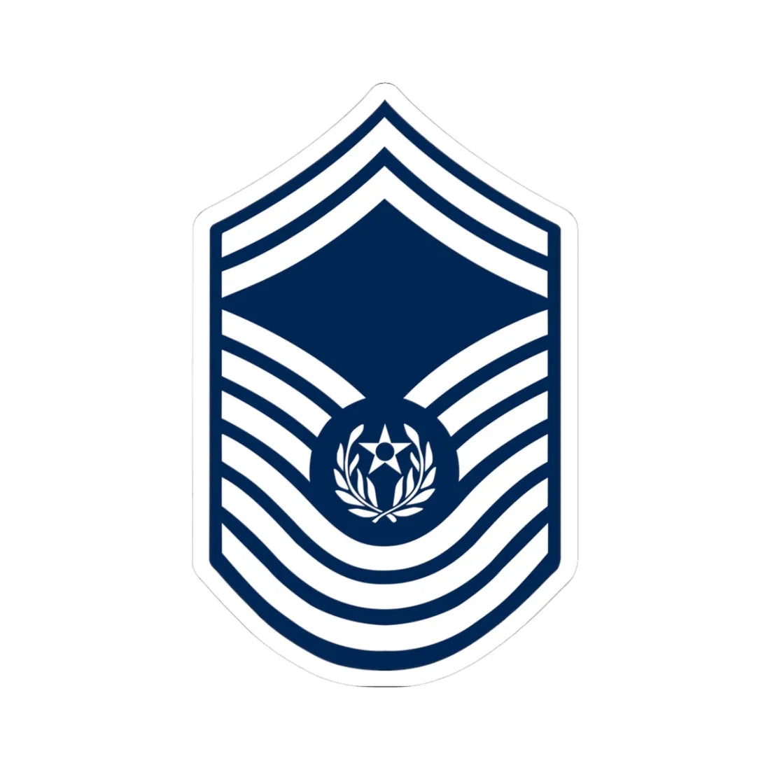 E9 USAF CMSAF 1967-1991 (United States) (Military Rank) STICKER Vinyl Kiss-Cut Decal 3 Inch White - The Sticker Space
