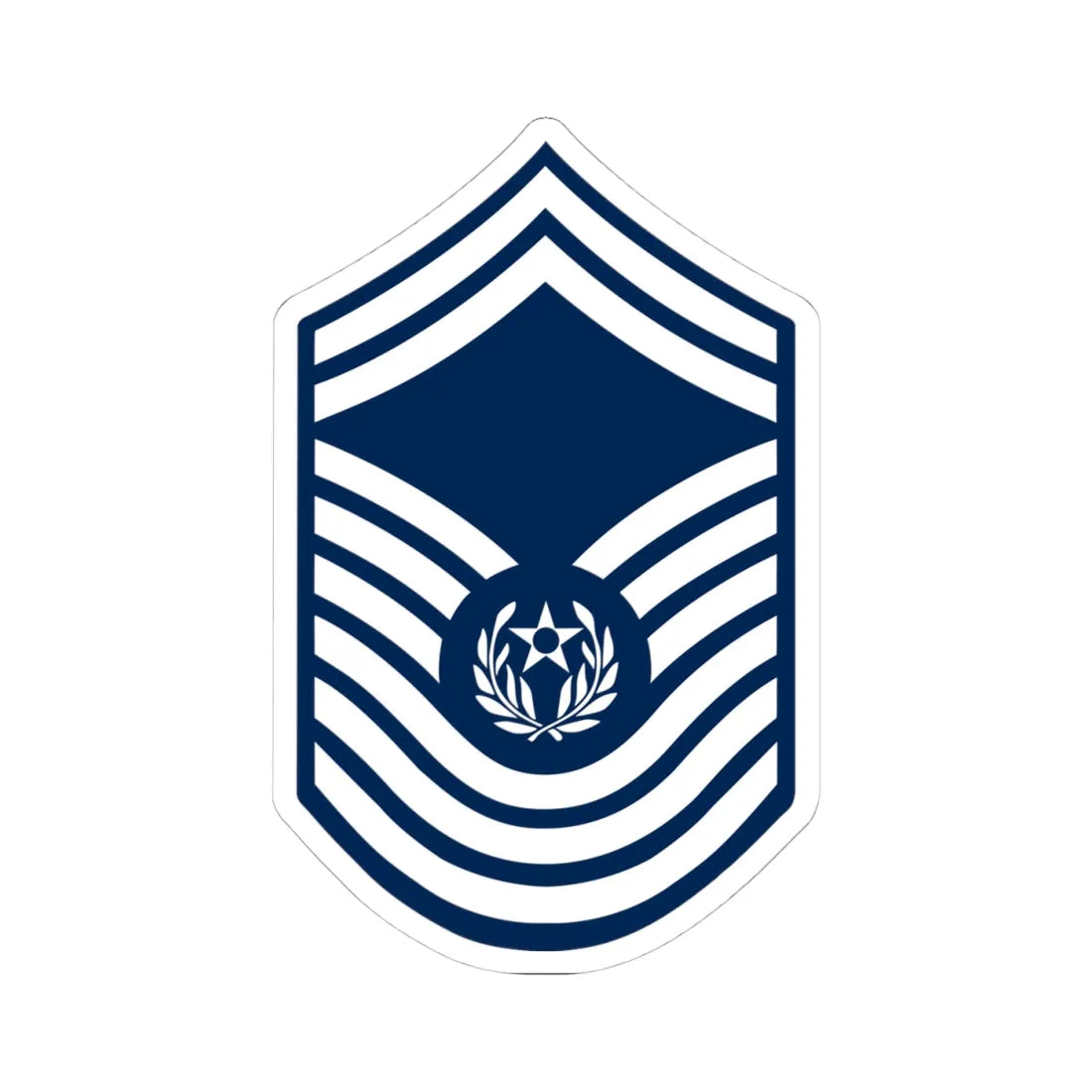 E9 USAF CMSAF 1967-1991 (United States) (Military Rank) STICKER Vinyl Kiss-Cut Decal 4 Inch White - The Sticker Space