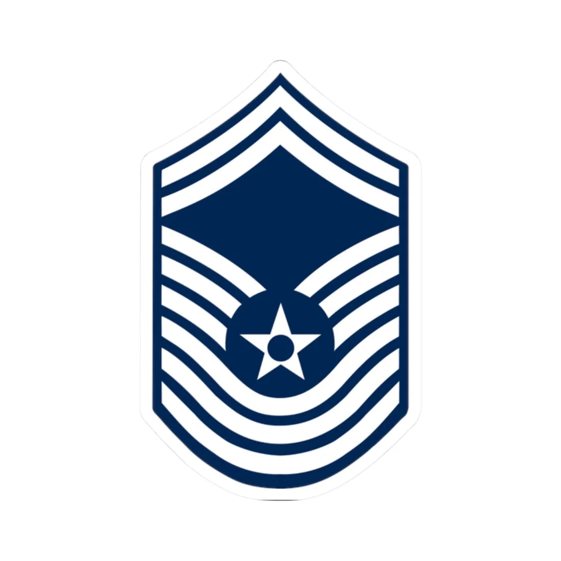 E9 USAF CMSgt 1967-1991 (United States) (Military Rank) STICKER Vinyl Kiss-Cut Decal 2 Inch White - The Sticker Space