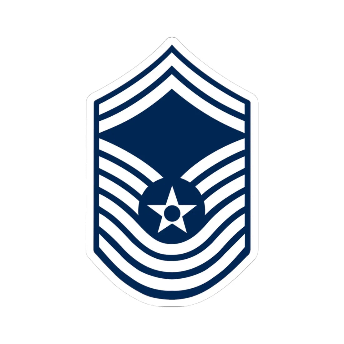E9 USAF CMSgt 1967-1991 (United States) (Military Rank) STICKER Vinyl Kiss-Cut Decal 3 Inch White - The Sticker Space