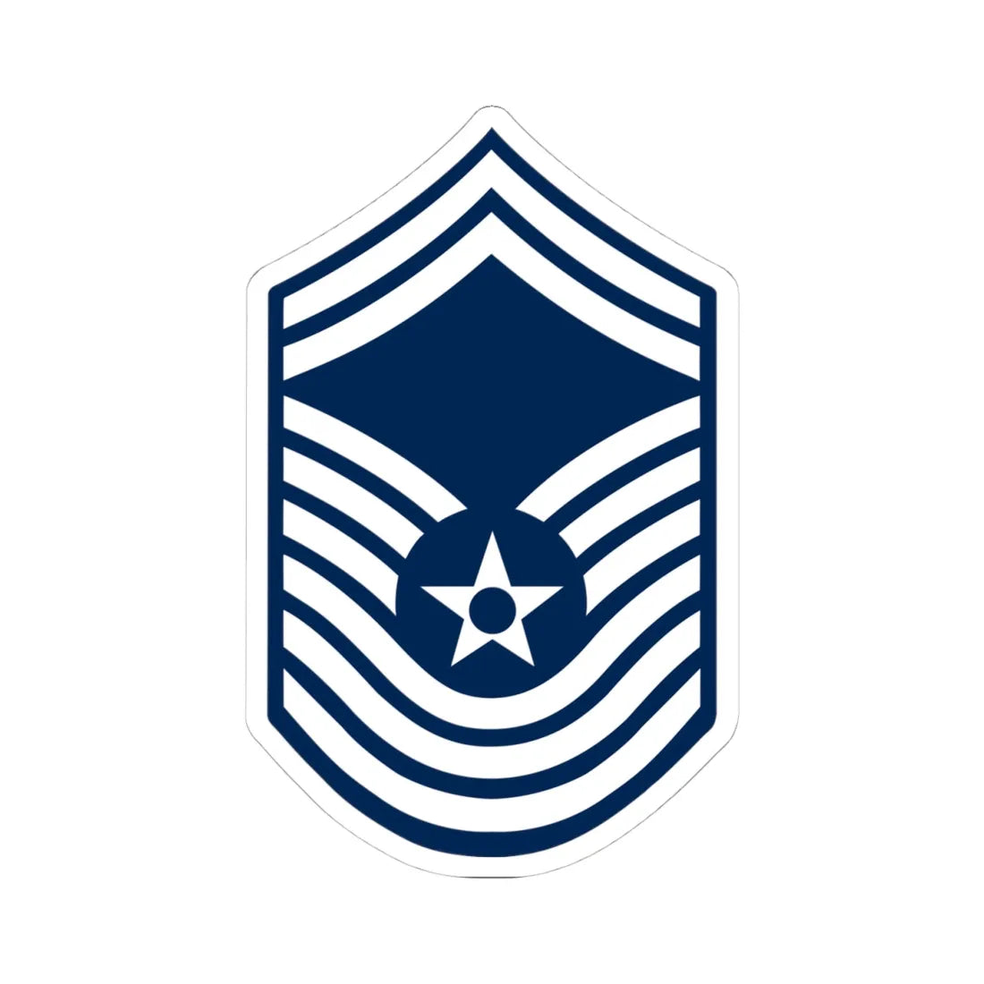 E9 USAF CMSgt 1967-1991 (United States) (Military Rank) STICKER Vinyl Kiss-Cut Decal 4 Inch White - The Sticker Space