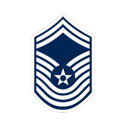 E9 USAF CMSgt 1967-1991 (United States) (Military Rank) STICKER Vinyl Kiss-Cut Decal 4 Inch White - The Sticker Space