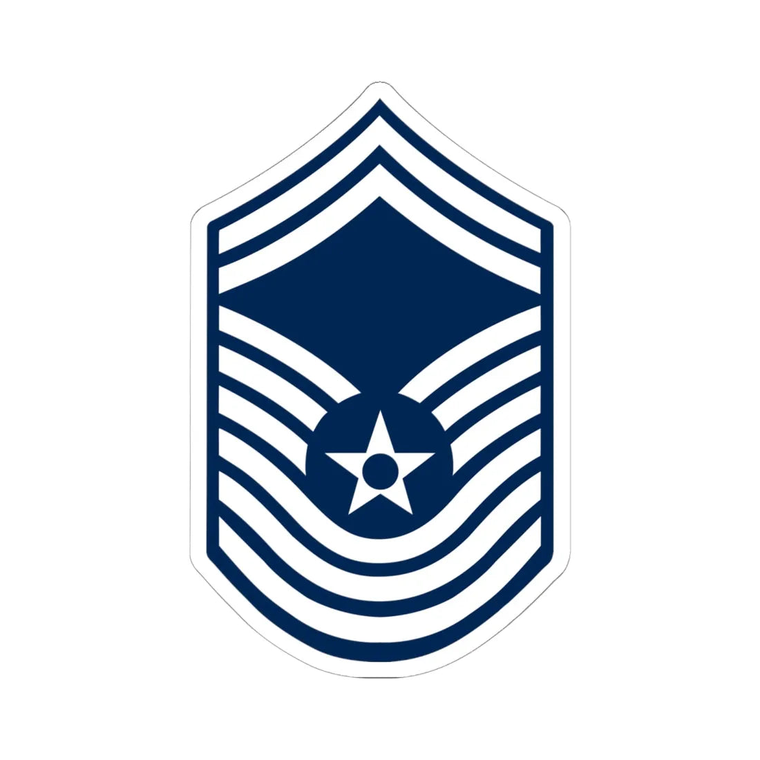 E9 USAF CMSgt 1967-1991 (United States) (Military Rank) STICKER Vinyl Kiss-Cut Decal 6 Inch White - The Sticker Space