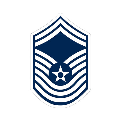 E9 USAF CMSgt 1967-1991 (United States) (Military Rank) STICKER Vinyl Kiss-Cut Decal 6 Inch White - The Sticker Space