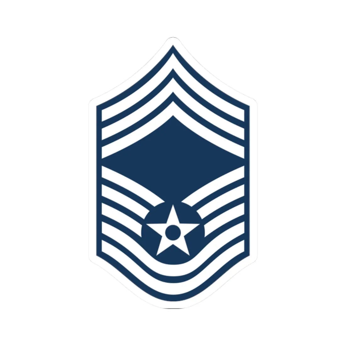 E9a USAF CMSGT (United States) (Military Rank) STICKER Vinyl Kiss-Cut Decal 2 Inch White - The Sticker Space