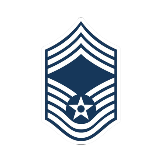 E9a USAF CMSGT (United States) (Military Rank) STICKER Vinyl Kiss-Cut Decal 2 Inch White - The Sticker Space