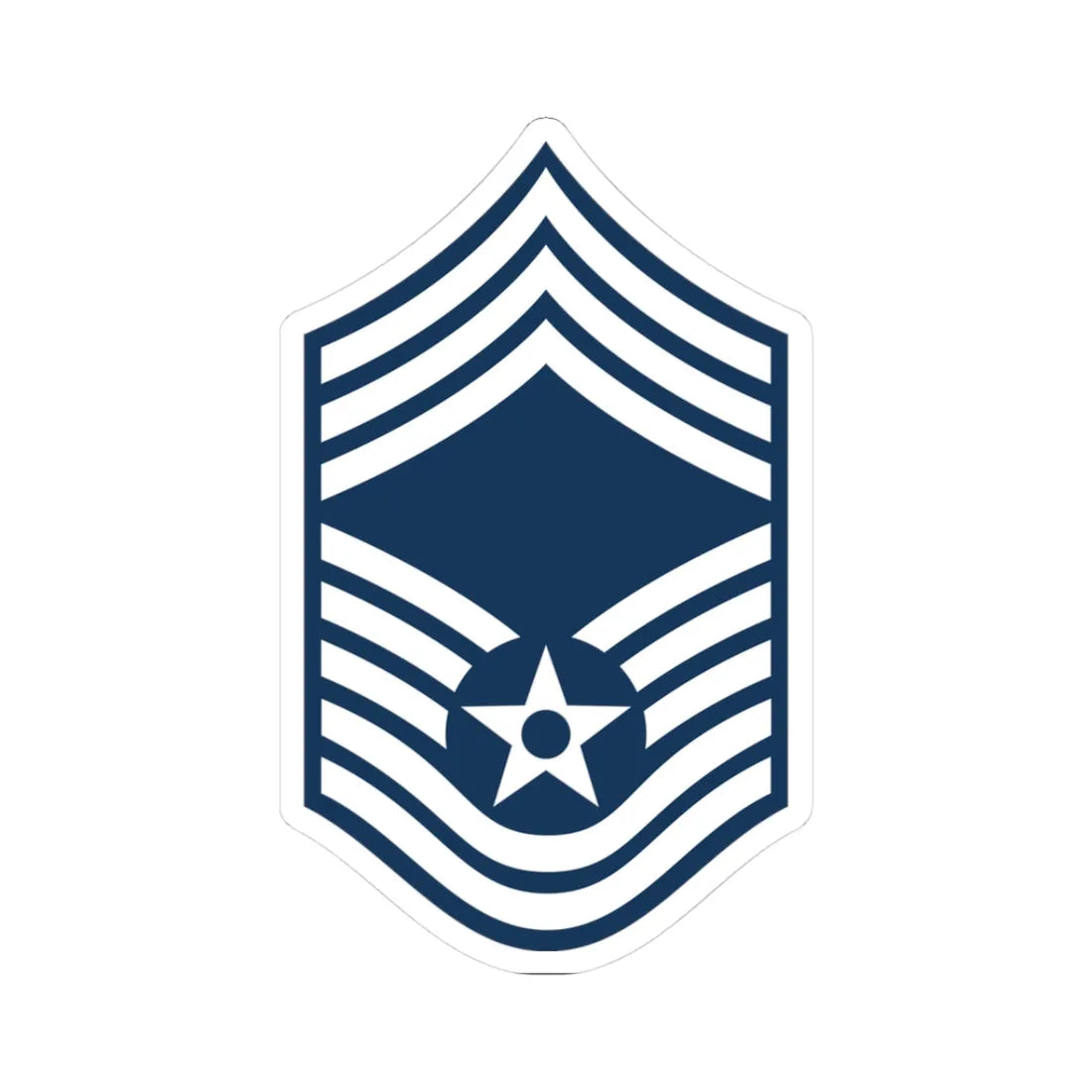 E9a USAF CMSGT (United States) (Military Rank) STICKER Vinyl Kiss-Cut Decal 3 Inch White - The Sticker Space