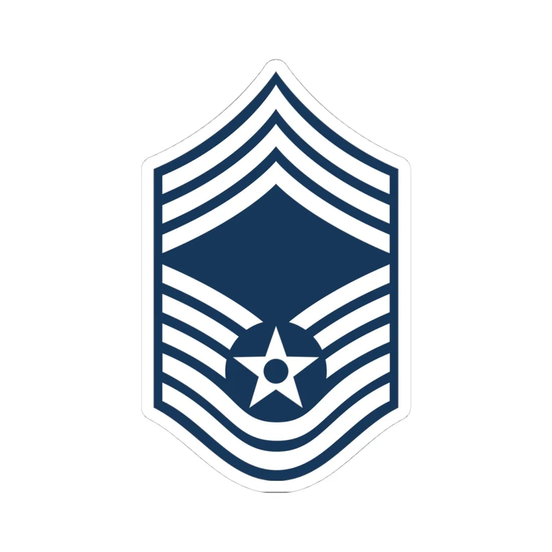 E9a USAF CMSGT (United States) (Military Rank) STICKER Vinyl Kiss-Cut Decal 4 Inch White - The Sticker Space