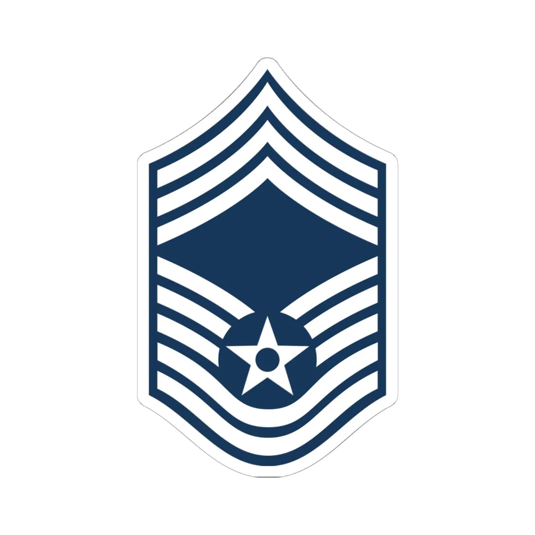 E9a USAF CMSGT (United States) (Military Rank) STICKER Vinyl Kiss-Cut Decal 6 Inch White - The Sticker Space