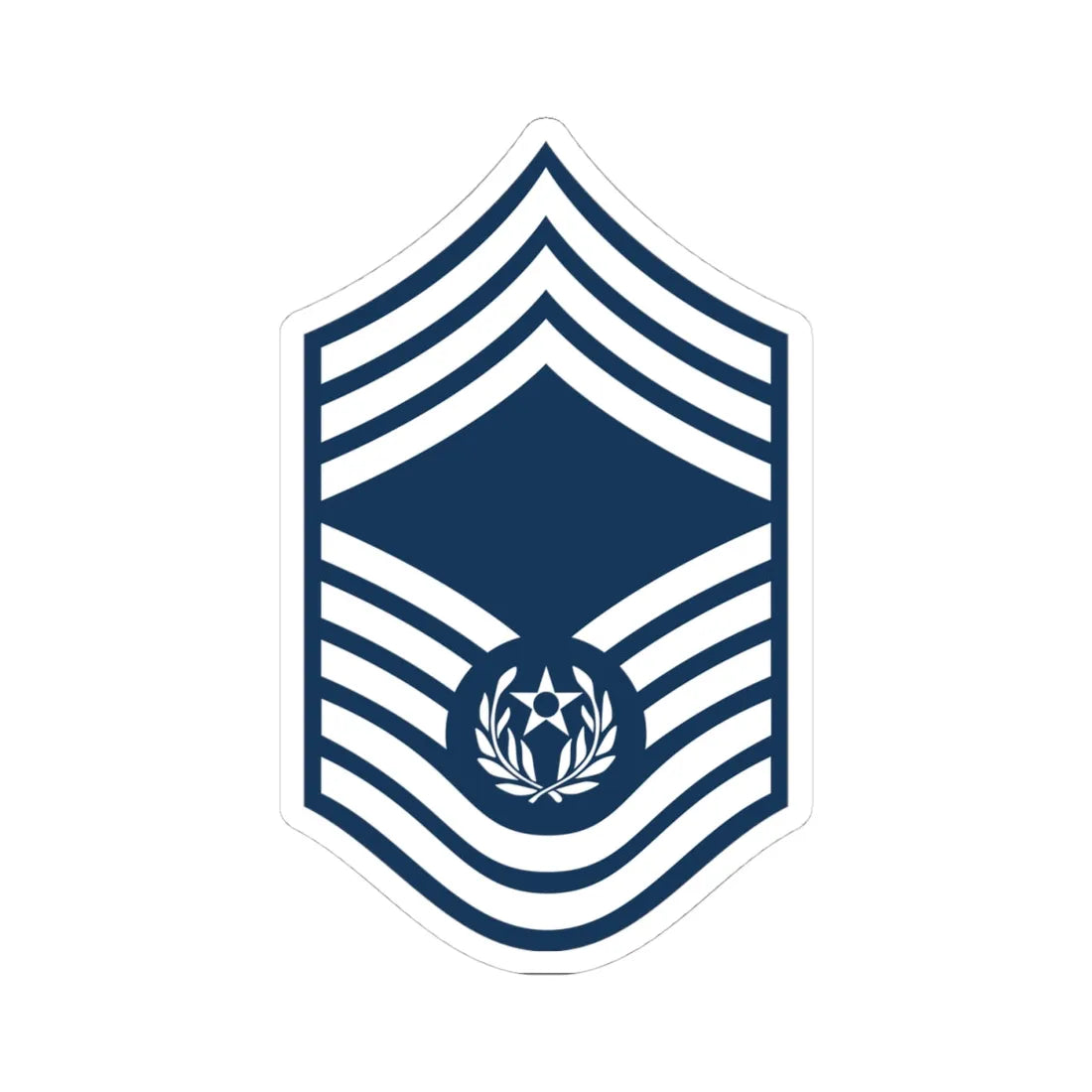 E9d USAF CMSAF 1994-2004 (United States) (Military Rank) STICKER Vinyl Kiss-Cut Decal 4 Inch White - The Sticker Space