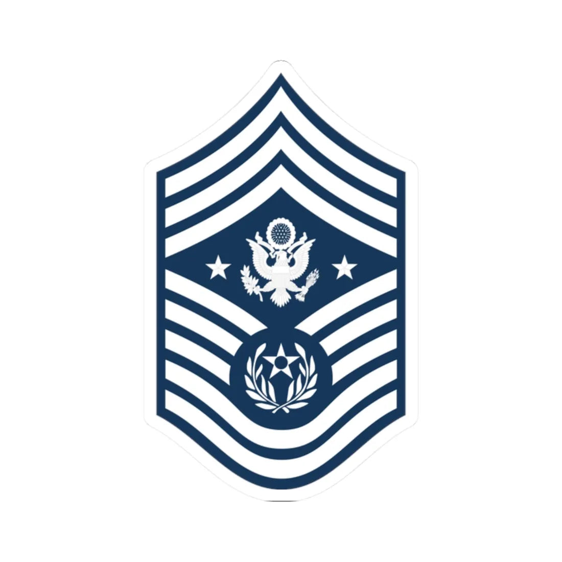 E9d USAF CMSAF (United States) (Military Rank) STICKER Vinyl Kiss-Cut Decal 2 Inch White - The Sticker Space