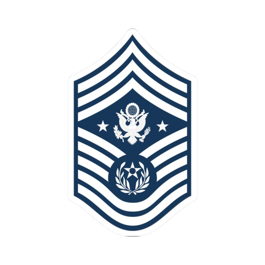 E9d USAF CMSAF (United States) (Military Rank) STICKER Vinyl Kiss-Cut Decal 2 Inch White - The Sticker Space