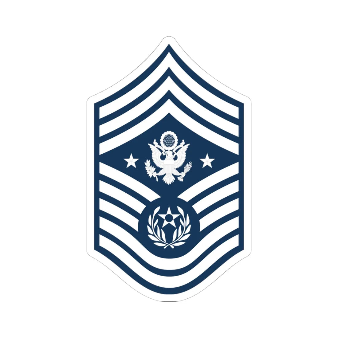 E9d USAF CMSAF (United States) (Military Rank) STICKER Vinyl Kiss-Cut Decal 4 Inch White - The Sticker Space