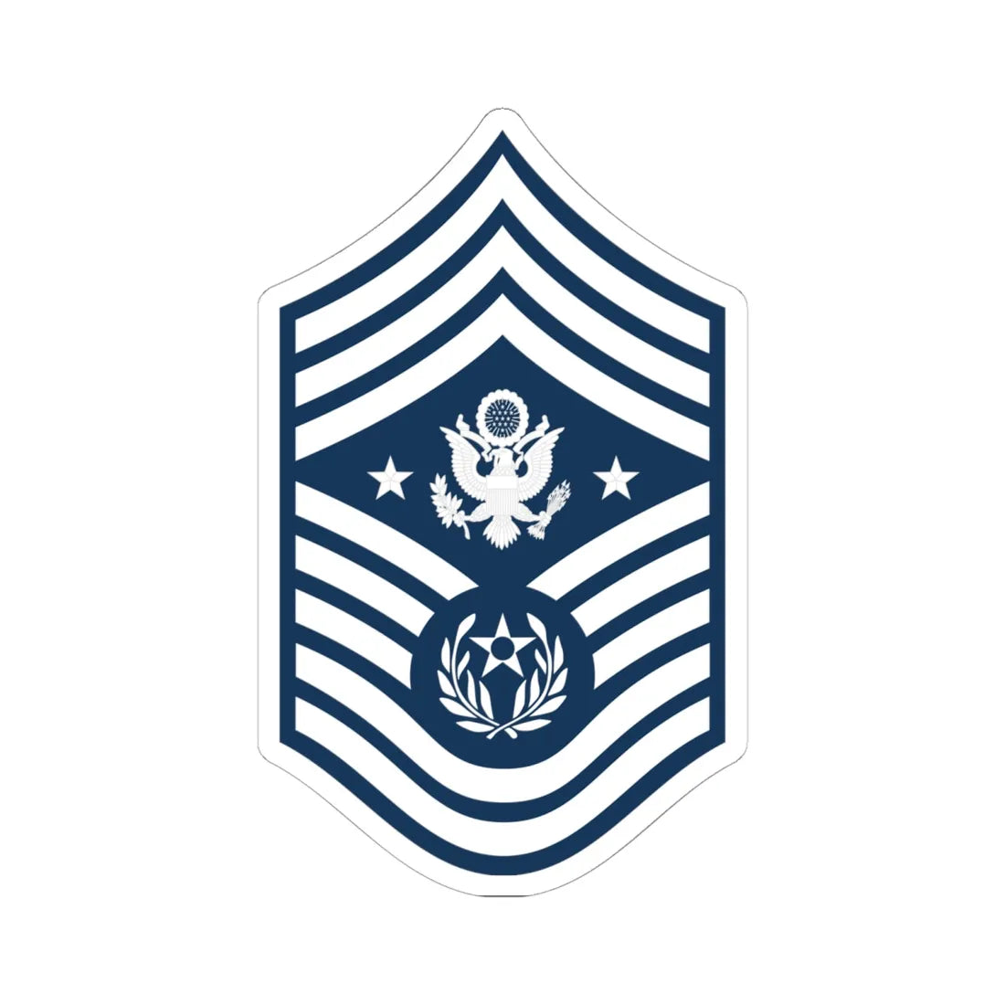 E9d USAF CMSAF (United States) (Military Rank) STICKER Vinyl Kiss-Cut Decal 6 Inch White - The Sticker Space