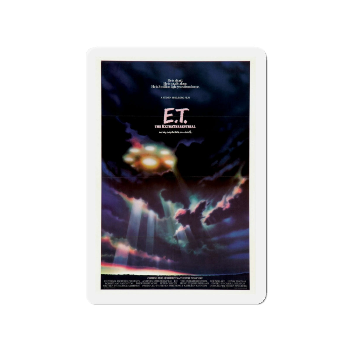 E.T. THE EXTRA TERRESTRIAL 1982 Movie Poster - Die-Cut Magnet-3" x 3"-The Sticker Space