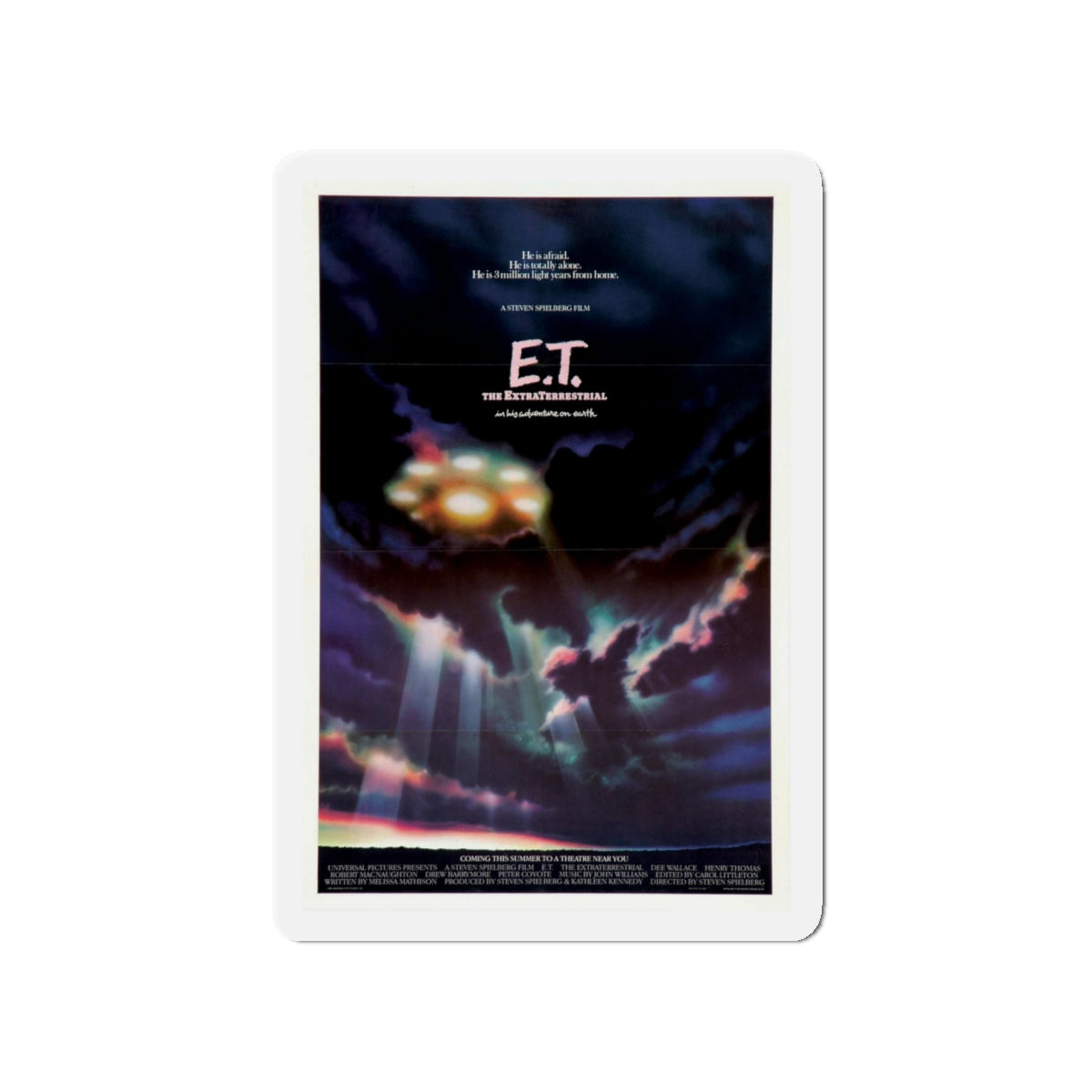 E.T. THE EXTRA TERRESTRIAL 1982 Movie Poster - Die-Cut Magnet-4" x 4"-The Sticker Space