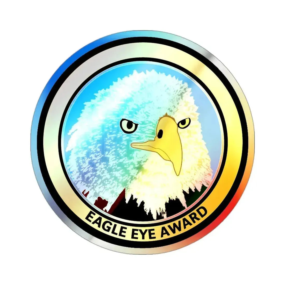 Eagle Eye Award (U.S. Coast Guard) Holographic STICKER Die-Cut Vinyl Decal 3 Inch Holographic - The Sticker Space