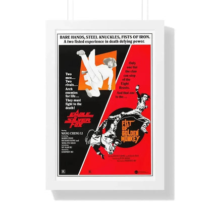 EAGLE VS SILVERFOX + FIST OF GOLDEN MONKEY 1980 - Framed Movie Poster - The Sticker Space