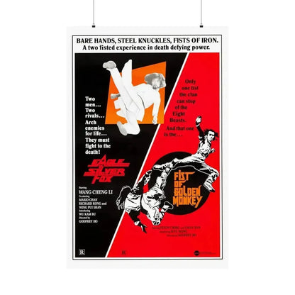 EAGLE VS SILVERFOX + FIST OF GOLDEN MONKEY 1980 - Paper Movie Poster 36" x 54" Matte - The Sticker Space