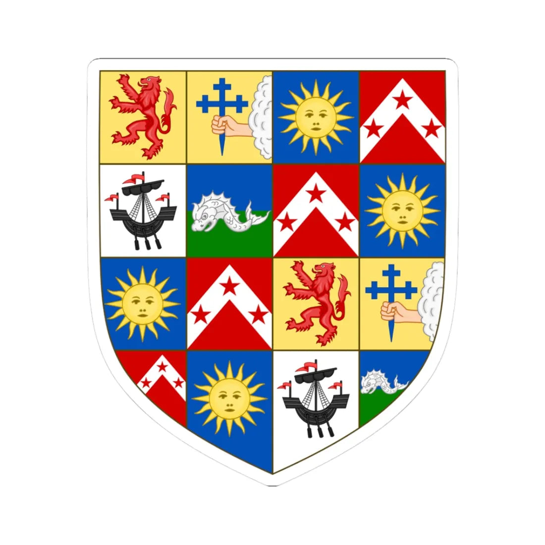 Earl of Antrim Coat of Arms (Ireland) (Coat of Arms) STICKER Vinyl Kiss-Cut Decal 3 Inch White - The Sticker Space