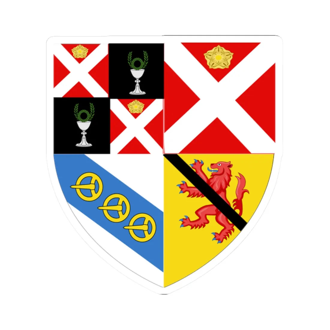 Earl of Belmore COA (Ireland) (Coat of Arms) STICKER Vinyl Kiss-Cut Decal 2 Inch White - The Sticker Space