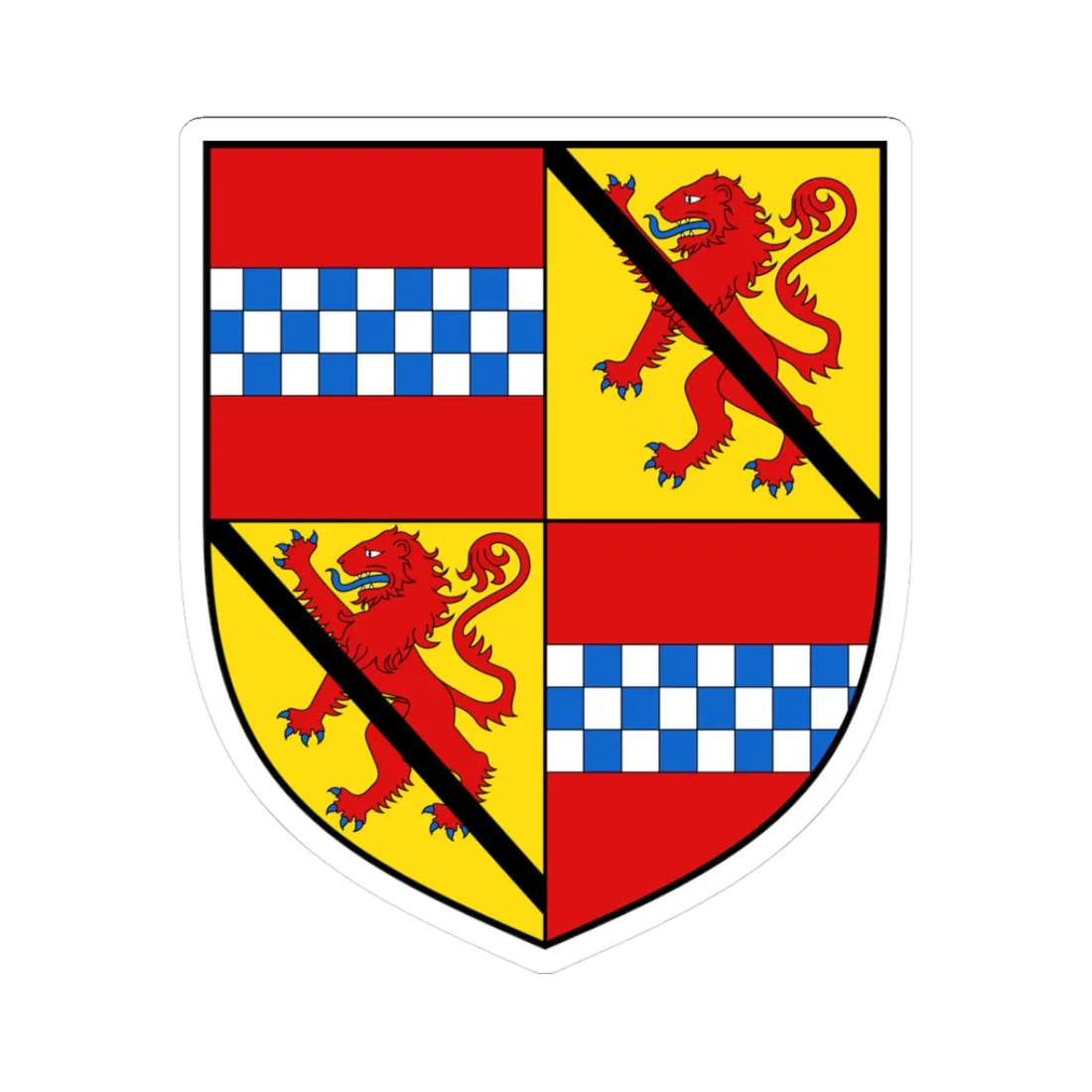 Earl of Crawford COA (Scotland) (Coat of Arms) STICKER Vinyl Kiss-Cut Decal 3 Inch White - The Sticker Space