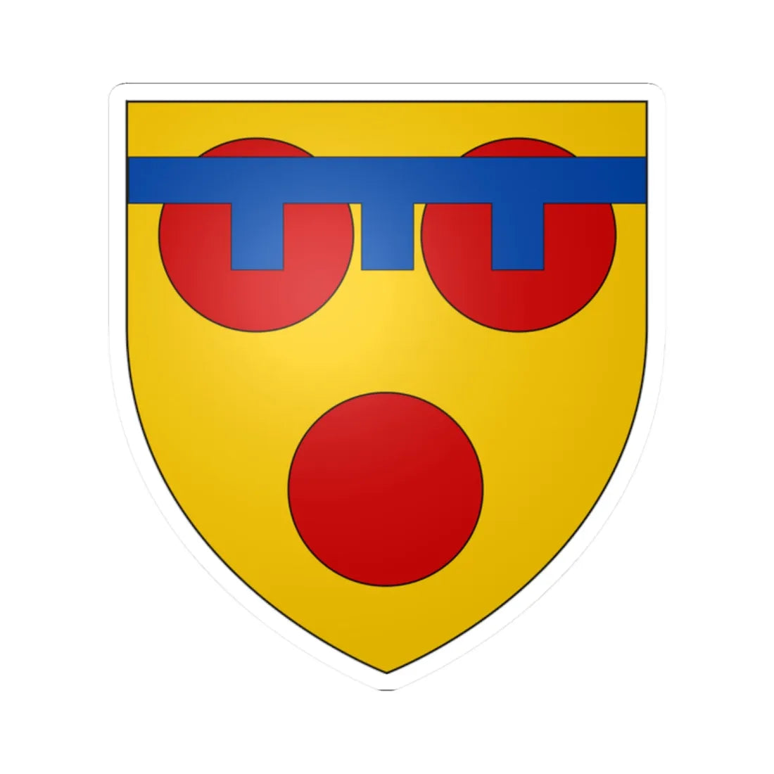 Earl of Devon arms (England) (Coat of Arms) STICKER Vinyl Kiss-Cut Decal 2 Inch White - The Sticker Space