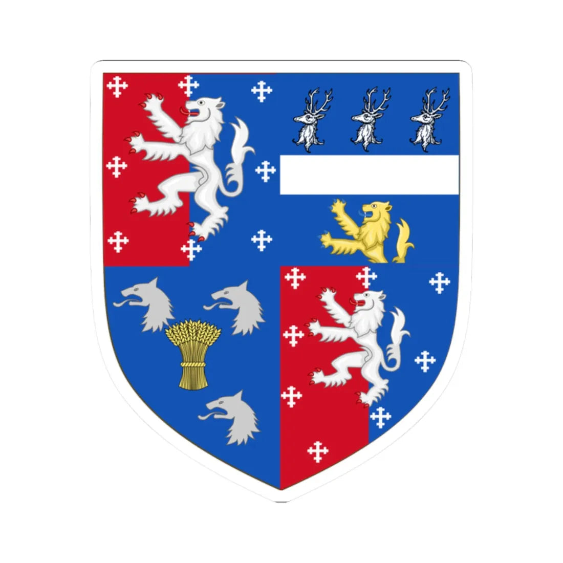 Earl of Donoughmore COA (Ireland) (Coat of Arms) STICKER Vinyl Kiss-Cut Decal 2 Inch White - The Sticker Space