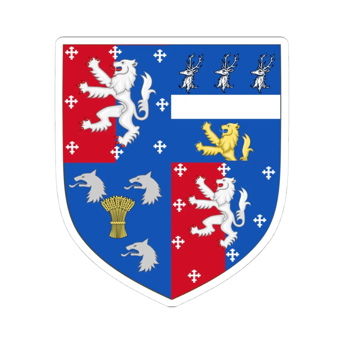 Earl of Donoughmore COA (Ireland) (Coat of Arms) STICKER Vinyl Kiss-Cut Decal 4 Inch White - The Sticker Space