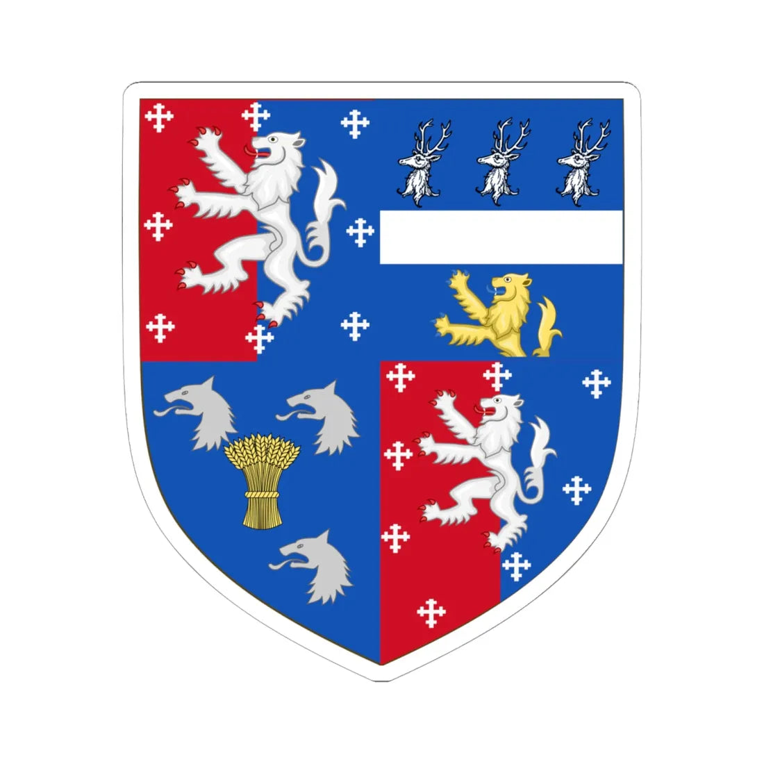 Earl of Donoughmore COA (Ireland) (Coat of Arms) STICKER Vinyl Kiss-Cut Decal 6 Inch White - The Sticker Space