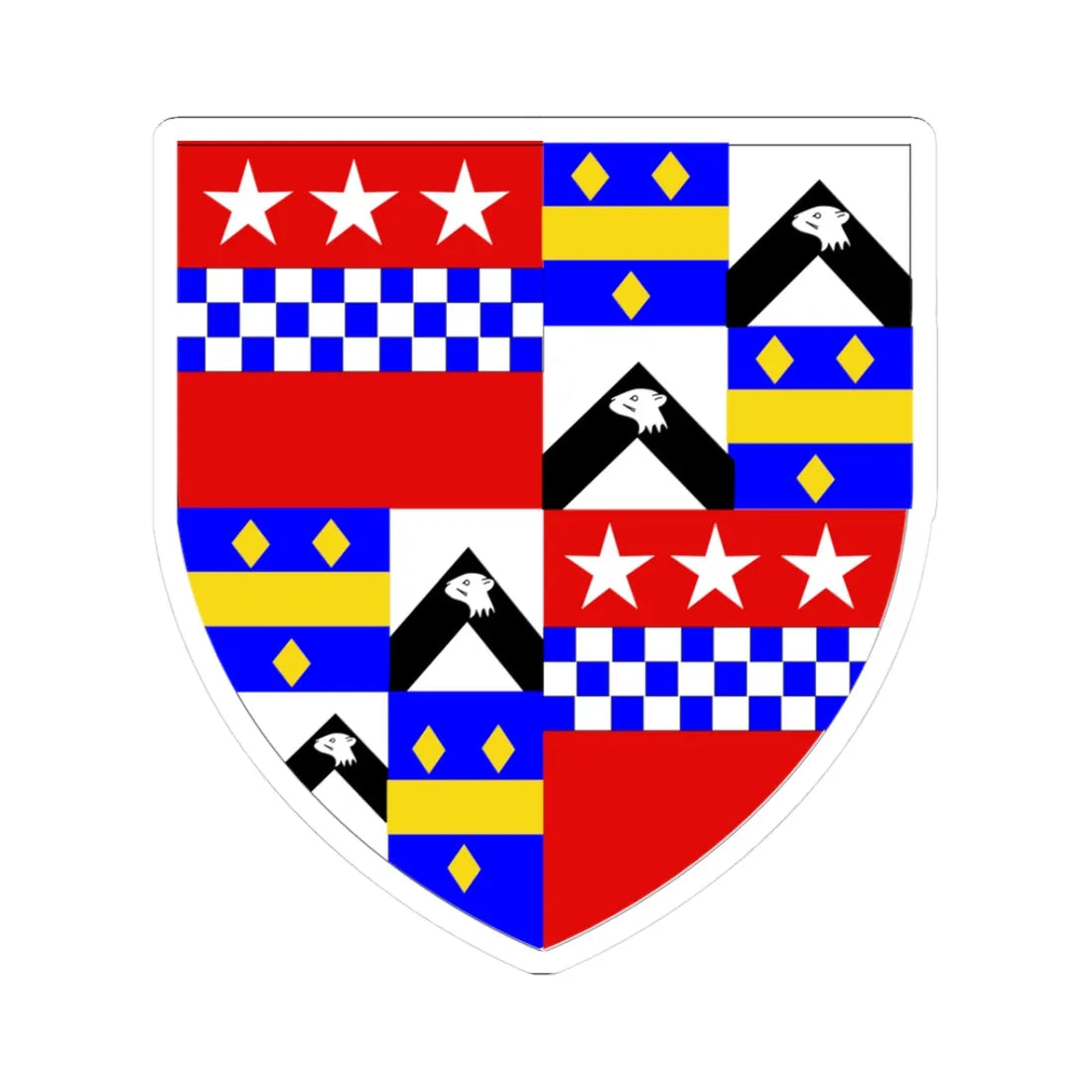 Earl of Lindsay COA (Scotland) (Coat of Arms) STICKER Vinyl Kiss-Cut Decal 3 Inch White - The Sticker Space
