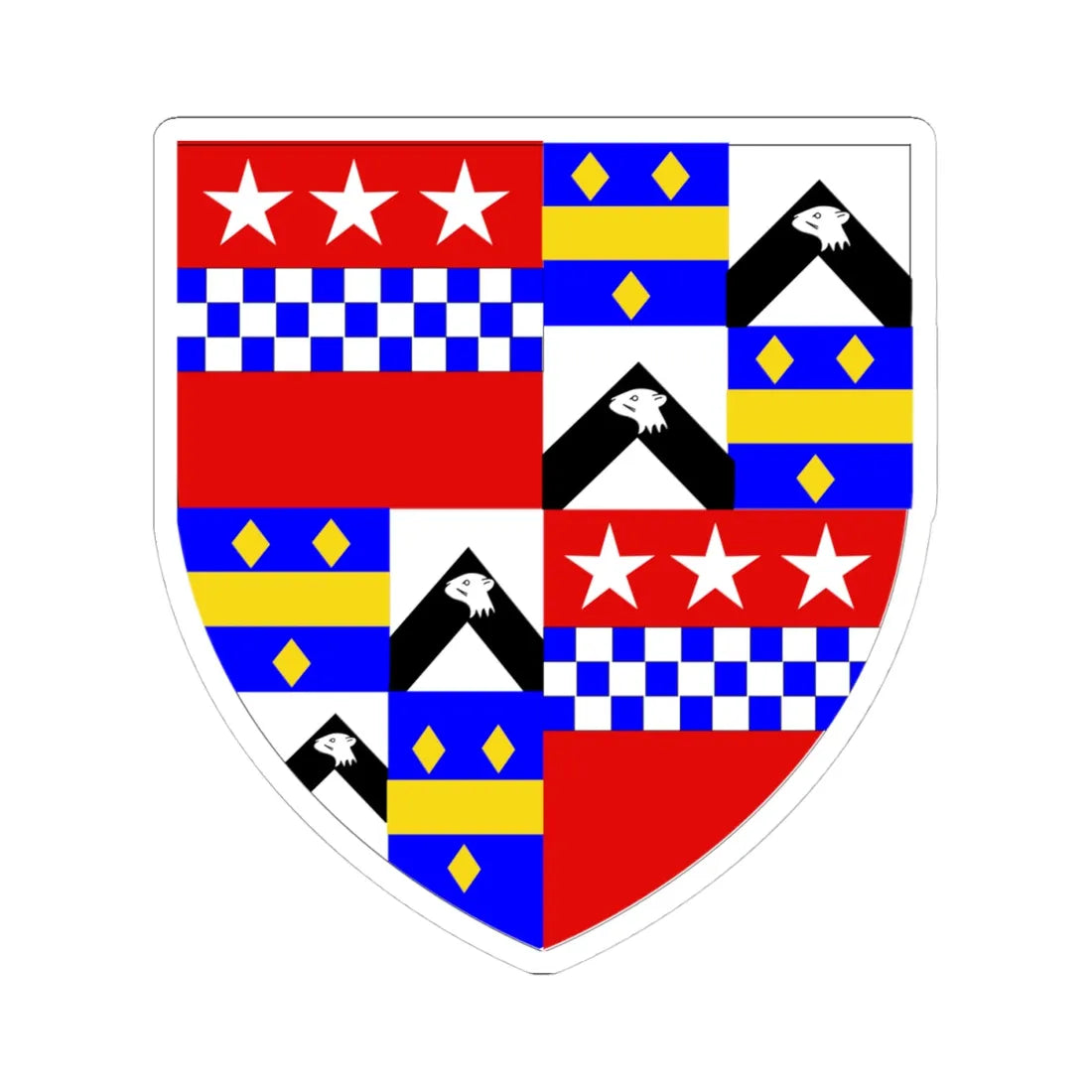 Earl of Lindsay COA (Scotland) (Coat of Arms) STICKER Vinyl Kiss-Cut Decal 4 Inch White - The Sticker Space