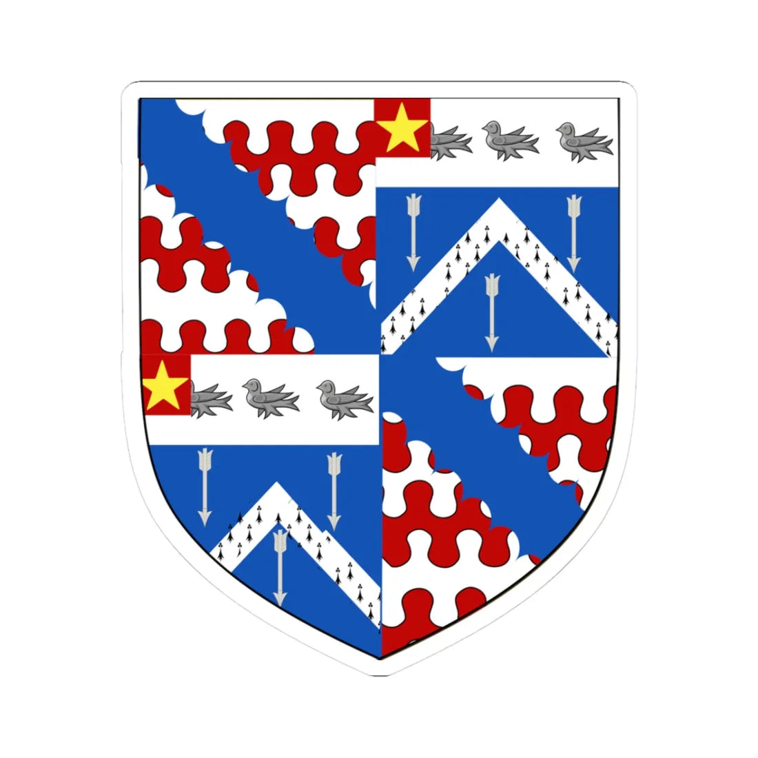 Earl of Portarlington COA (England) (Coat of Arms) STICKER Vinyl Kiss-Cut Decal 3 Inch White - The Sticker Space
