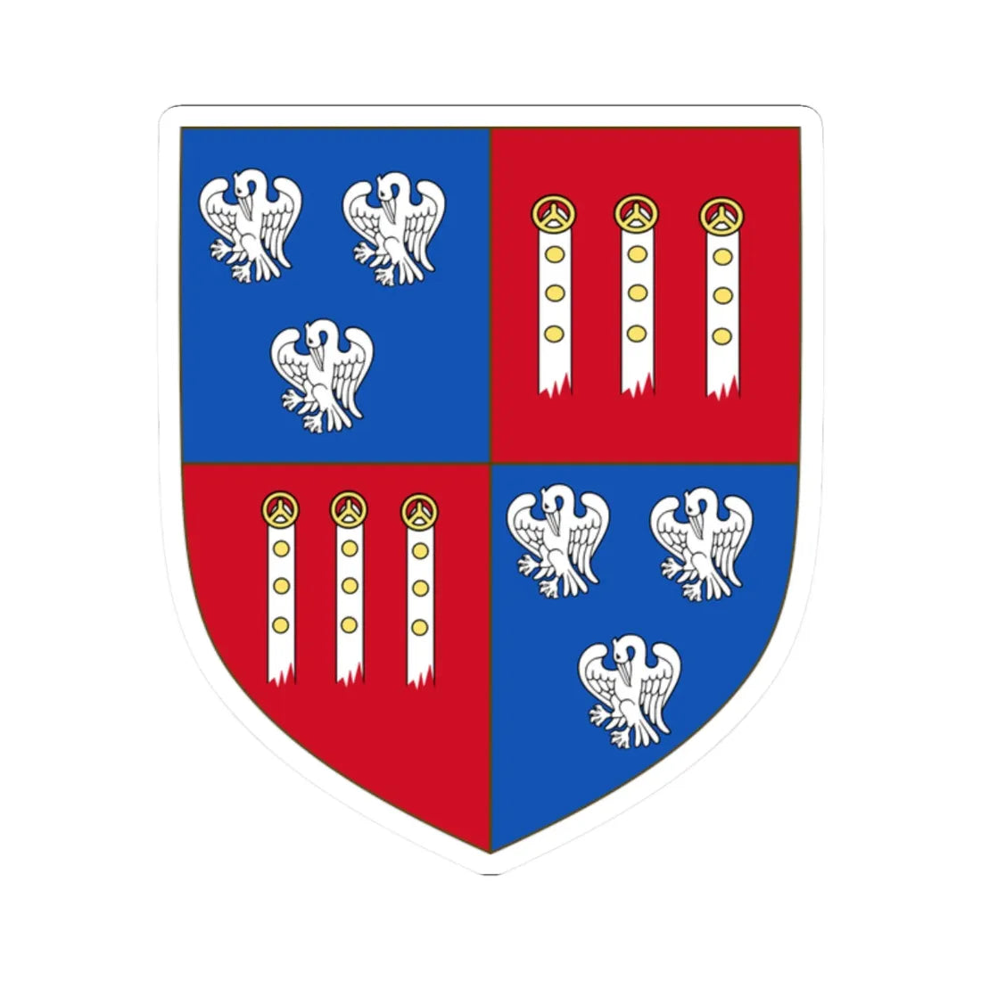 Earl of Yarborough COA (England) (Coat of Arms) STICKER Vinyl Kiss-Cut Decal 2 Inch White - The Sticker Space