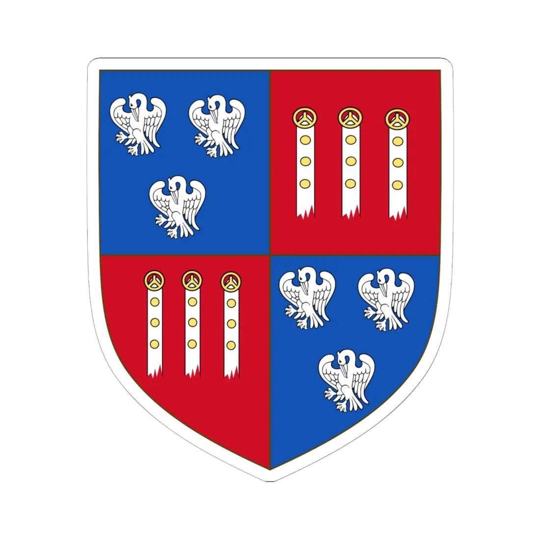 Earl of Yarborough COA (England) (Coat of Arms) STICKER Vinyl Kiss-Cut Decal 6 Inch White - The Sticker Space