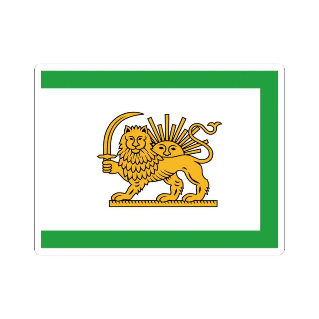Early 20th Century Qajar Flag (Iran) STICKER Vinyl Kiss-Cut Decal 2 Inch White - The Sticker Space