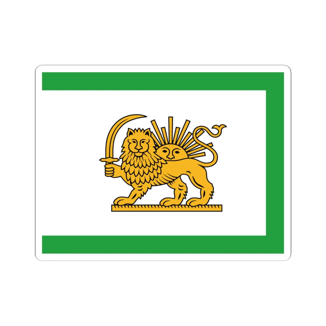 Early 20th Century Qajar Flag (Iran) STICKER Vinyl Kiss-Cut Decal 6 Inch White - The Sticker Space