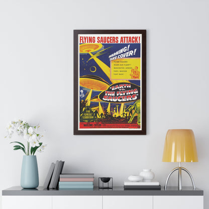 EARTH VS THE FLYING SAUCERS 1956 - Framed Movie Poster-The Sticker Space