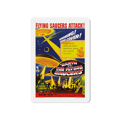 EARTH VS THE FLYING SAUCERS 1956 Movie Poster - Die-Cut Magnet-5" x 5"-The Sticker Space