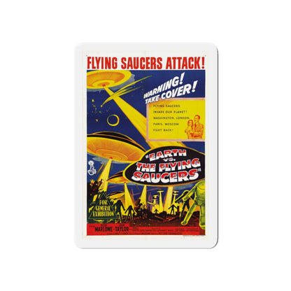 EARTH VS THE FLYING SAUCERS 1956 Movie Poster - Die-Cut Magnet-6 × 6"-The Sticker Space