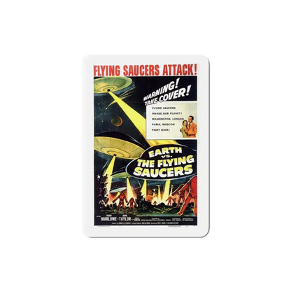Earth vs the Flying Saucers 1956 Movie Poster Refrigerator Magnet 3 Inch - The Sticker Space