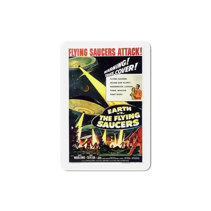 Earth vs the Flying Saucers 1956 Movie Poster Refrigerator Magnet 4 Inch - The Sticker Space